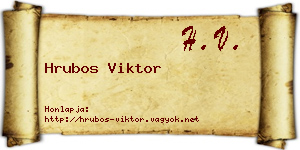 Hrubos Viktor névjegykártya